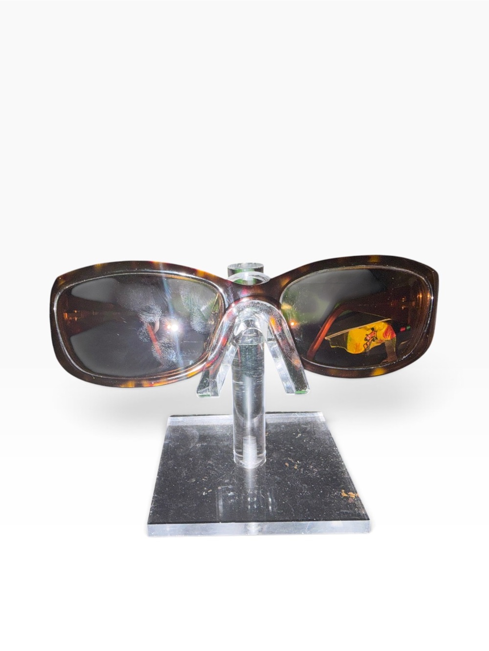 Tortoiseshell Rectangle Sunglasses readers w/hardcase